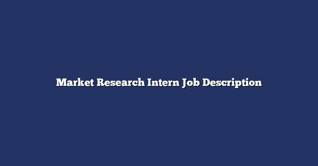 market research intern