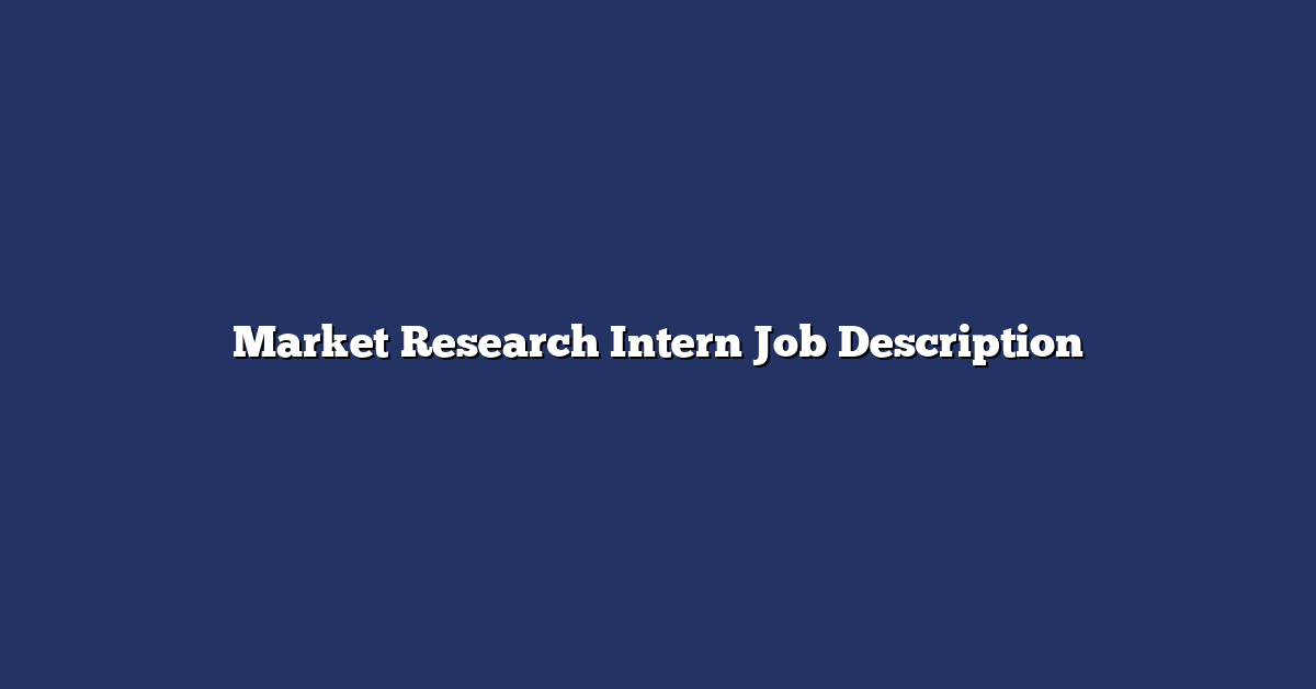 research market intern